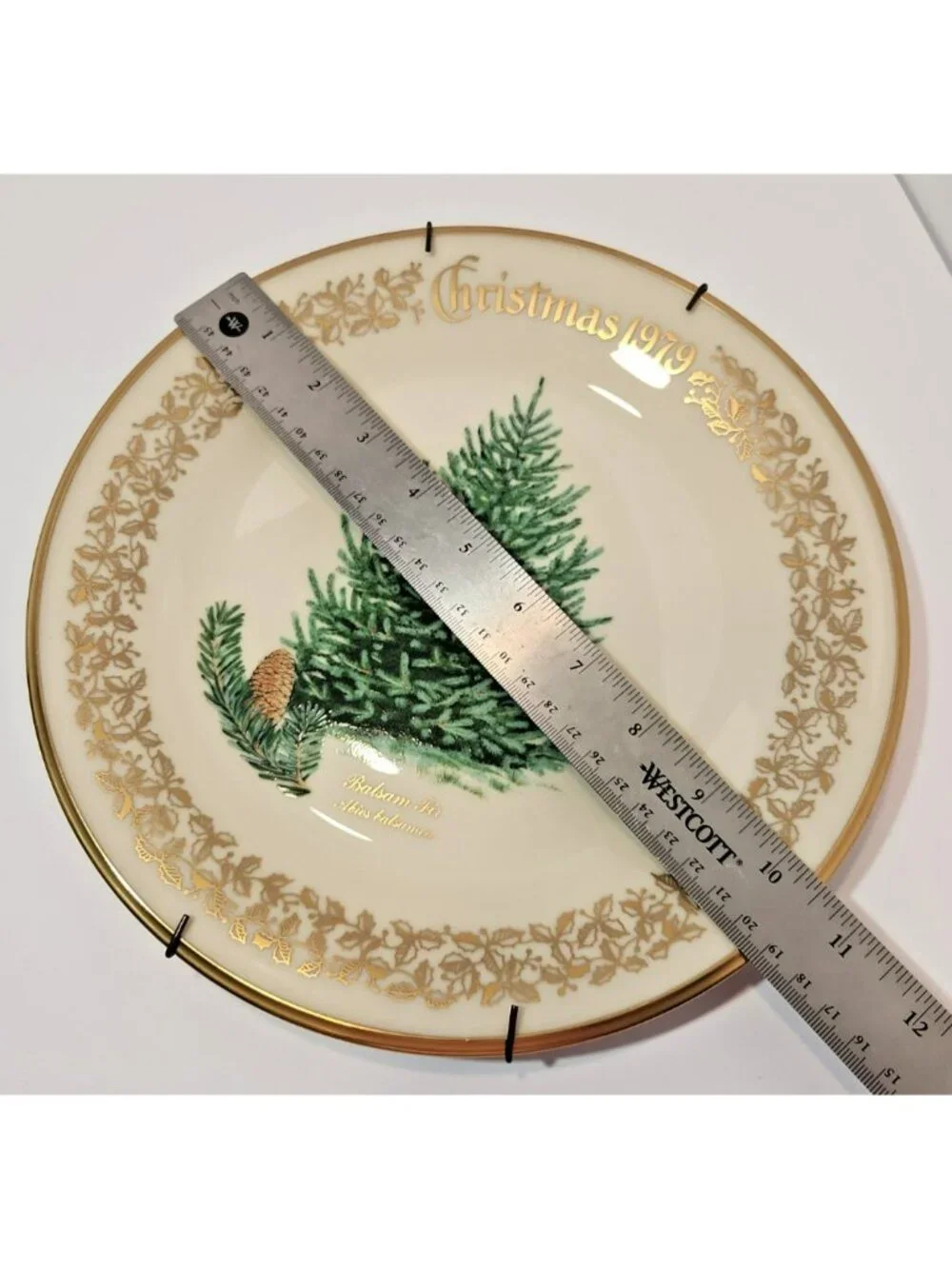Vtg Lenox 1979 Christmas Plate Commemorative Issue Balsam Fir with Box